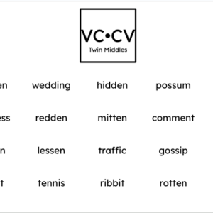 Orton-Gillingham Printable Phonics Lesson: VC•CV Twin Middles